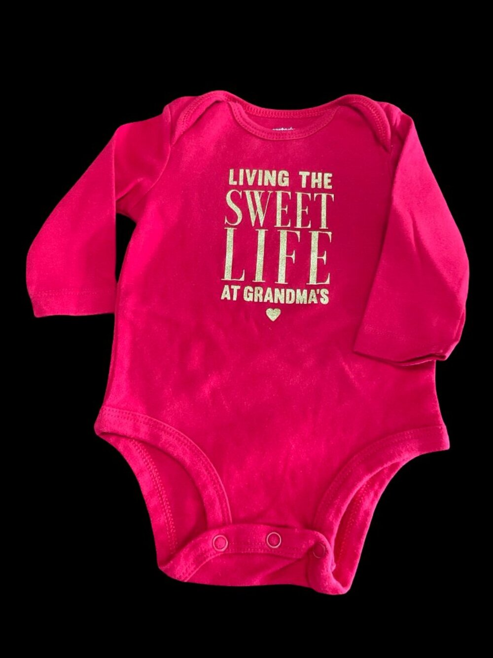 👣 10/$25 - Red/Gold "Living the Sweet Life at Grandma's" Long Sleeve Onesie